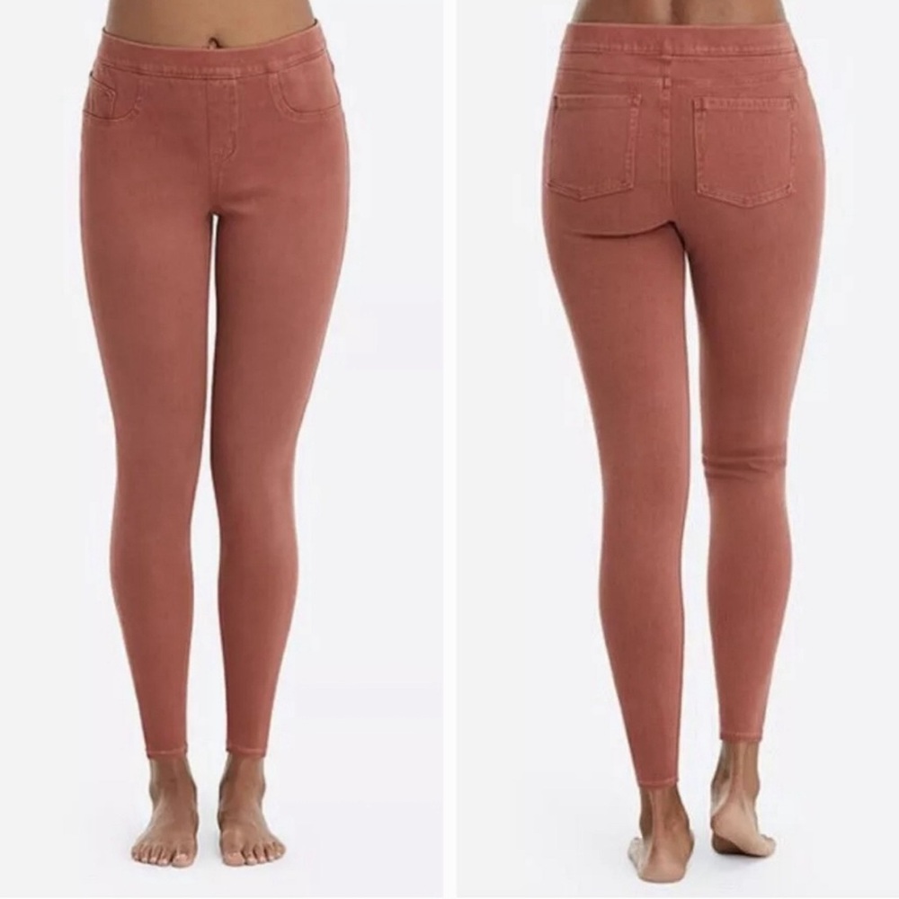 Spanx Jeggings Jean-ish Ankle Leggings Coral Color Size Medium